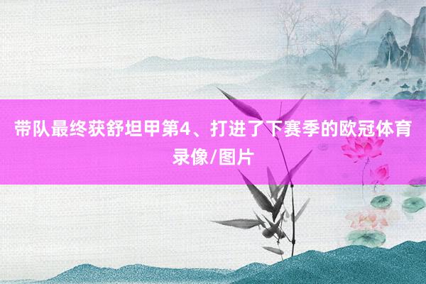 带队最终获舒坦甲第4、打进了下赛季的欧冠体育录像/图片